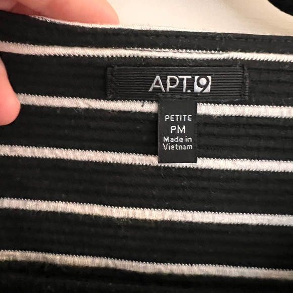 APT 9 Black & White Striped Ribbed Jacket Size M Petite - Picture 11 of 12